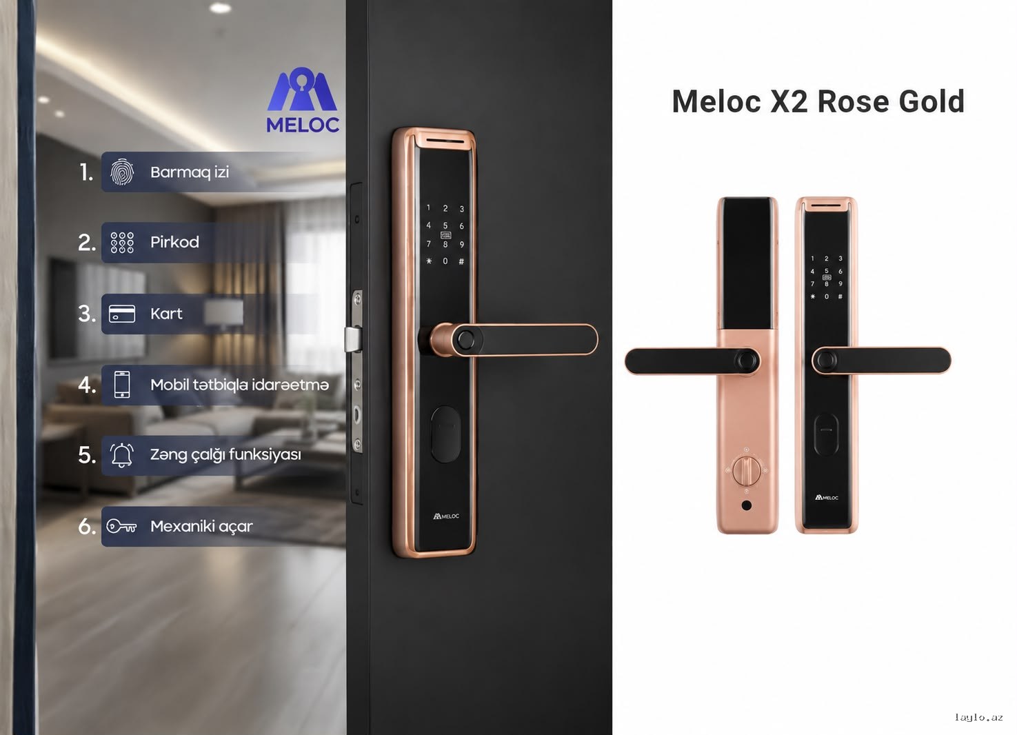 Smart Kilid Meloc X2 Rose Gold