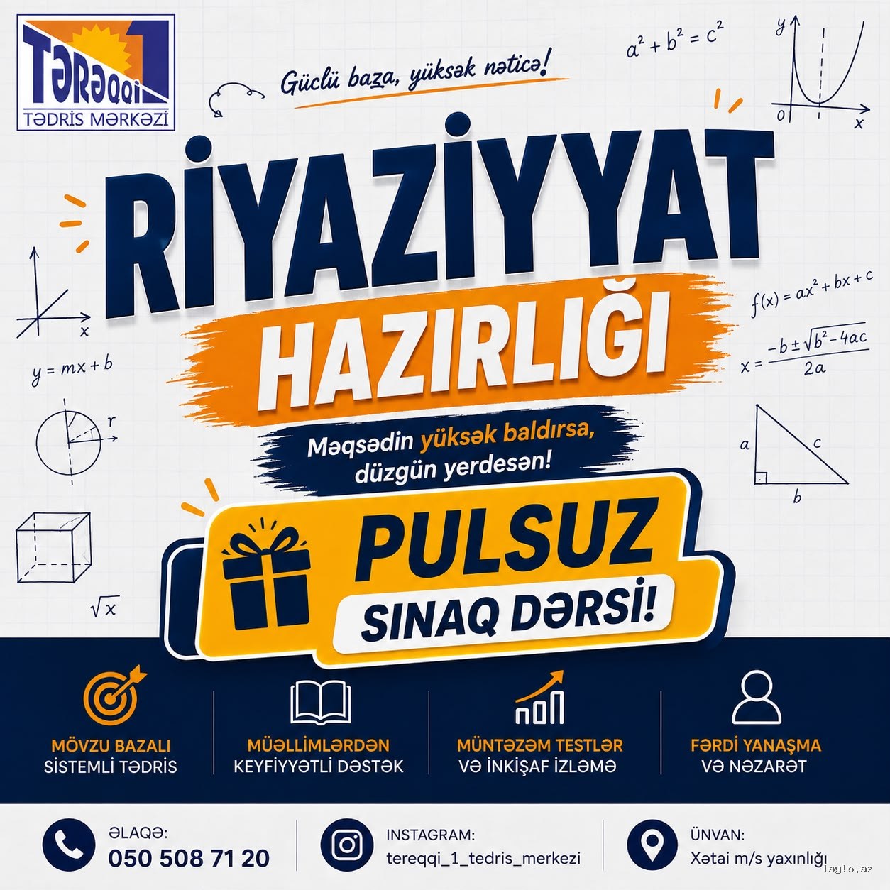 Xətai metrosu yaxınlığında riyaziyyat hazırlığı