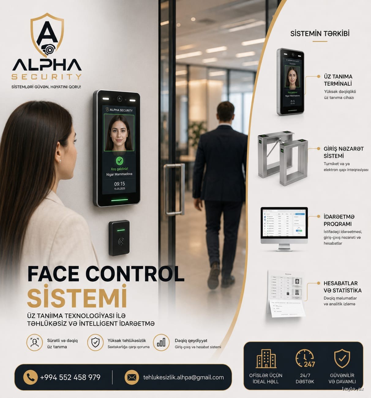 Üz tanıma keçid sistemi 055 245 89 79