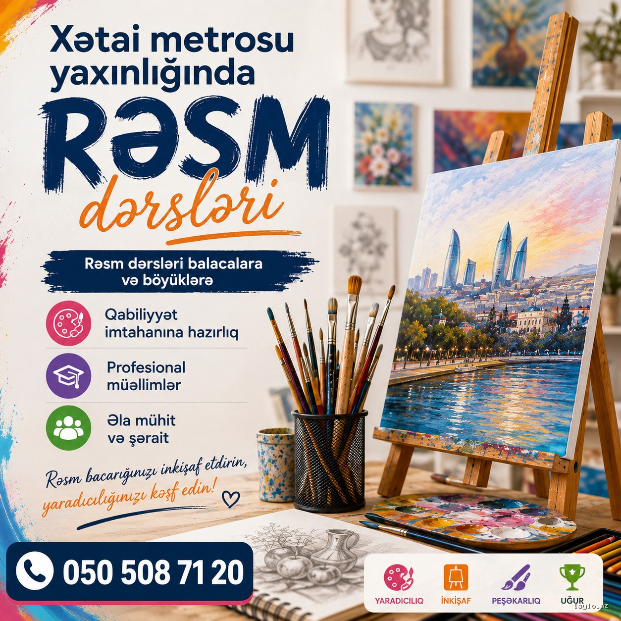 Xətai metrosu yaxınlığında rəsm dərsləri