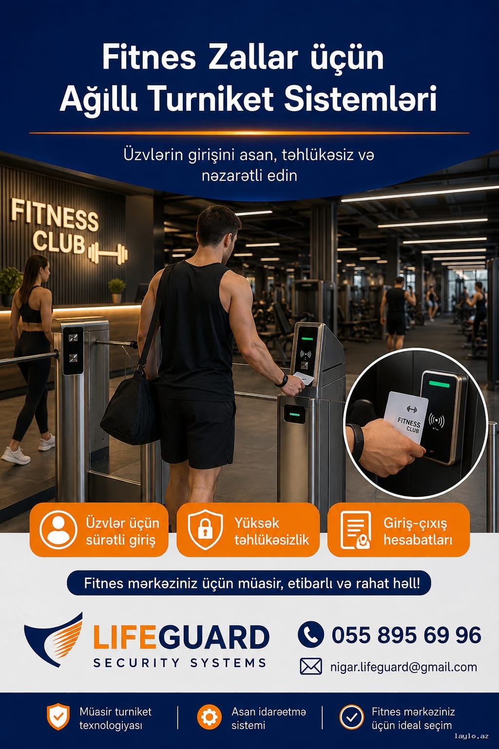 Fitness turniket sistemi  055 895 69 96