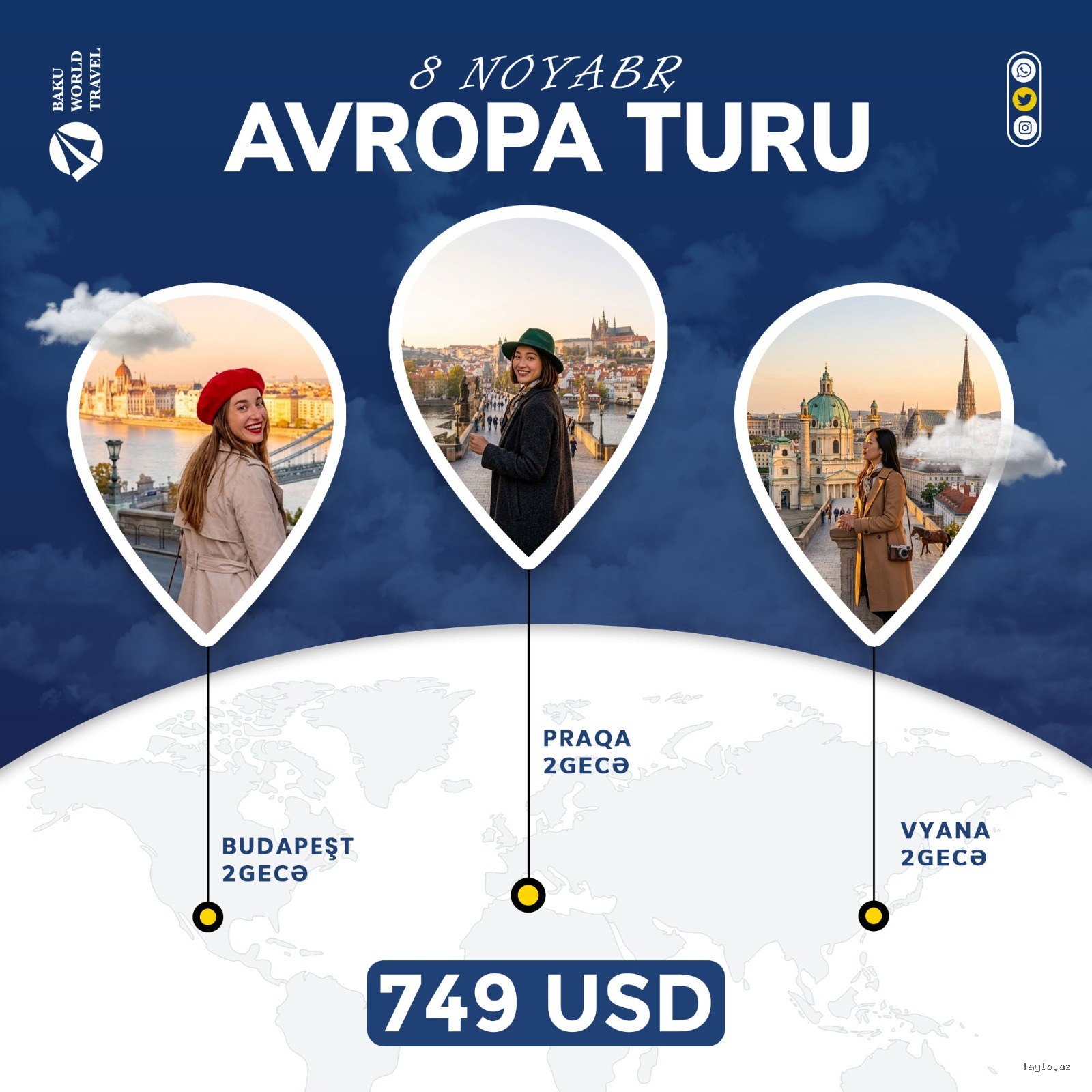 1 nəfərlik Avropa turu