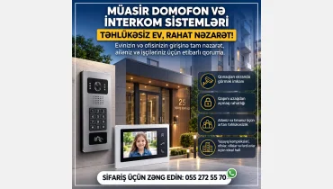 Bina interkom (domofon) sistemləri  *055 272 55 70*