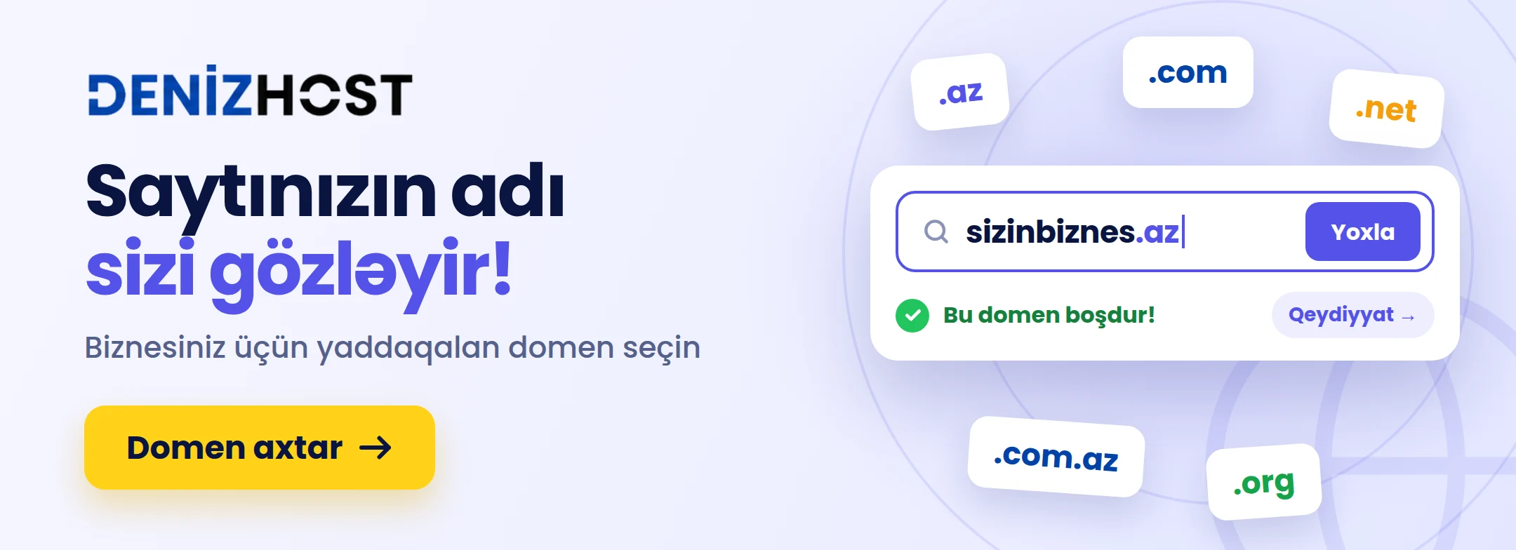 Saytınız üçün domen axtar